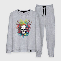 Костюм хлопковый мужской Лесной Дух с Рогами, цвет: меланж