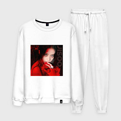 Костюм хлопковый мужской Blackpink Jisoo in red, цвет: белый