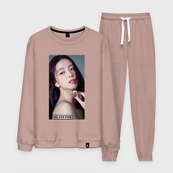 Костюм хлопковый мужской Kim Jisoo, цвет: пыльно-розовый