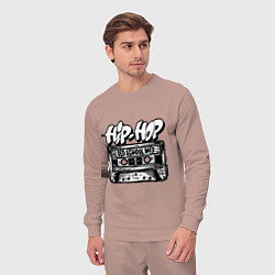 Костюм хлопковый мужской Hip hop oldschool, цвет: пыльно-розовый — фото 2