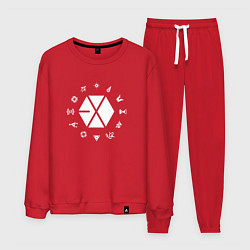 Костюм хлопковый мужской Logo EXO, цвет: красный
