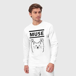 Костюм хлопковый мужской Muse - rock cat, цвет: белый — фото 2