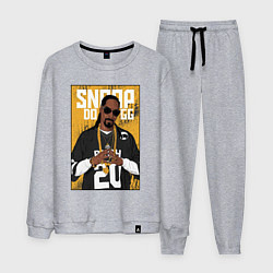 Костюм хлопковый мужской Snoop dogg с цепями, цвет: меланж