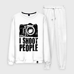 Костюм хлопковый мужской Shoot photographer, цвет: белый
