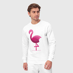 Костюм хлопковый мужской Фламинго минималистичный, цвет: белый — фото 2