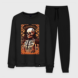 Мужской костюм Gothic skeleton - floral pattern