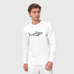 Костюм хлопковый мужской Акула профиль, цвет: белый — фото 2