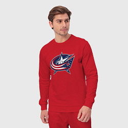 Костюм хлопковый мужской Columbus blue jackets - hockey team - emblem, цвет: красный — фото 2