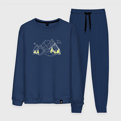 Костюм хлопковый мужской Горы и лес, цвет: тёмно-синий