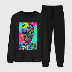 Костюм хлопковый мужской Cool skull - pop art - vogue, цвет: черный