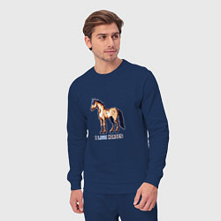 Костюм хлопковый мужской Пиксель лошадка, цвет: тёмно-синий — фото 2