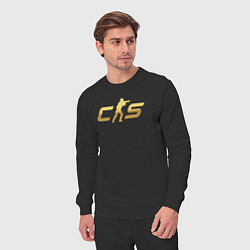 Костюм хлопковый мужской CS 2 gold logo, цвет: черный — фото 2