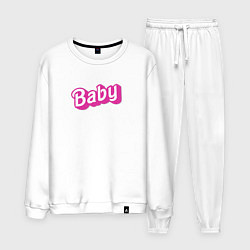 Костюм хлопковый мужской Baby: pink barbie style, цвет: белый