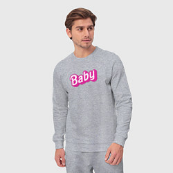 Костюм хлопковый мужской Baby: pink barbie style, цвет: меланж — фото 2