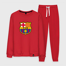 Костюм хлопковый мужской Barcelona fc sport, цвет: красный