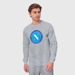Костюм хлопковый мужской Napoli fc sport, цвет: меланж — фото 2