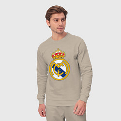 Костюм хлопковый мужской Real madrid fc sport, цвет: миндальный — фото 2