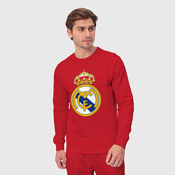 Костюм хлопковый мужской Real madrid fc sport, цвет: красный — фото 2