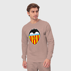 Костюм хлопковый мужской Valencia fc sport, цвет: пыльно-розовый — фото 2