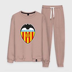 Костюм хлопковый мужской Valencia fc sport, цвет: пыльно-розовый