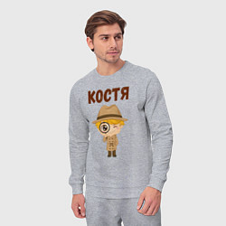 Костюм хлопковый мужской Костя - любознательный мальчик, цвет: меланж — фото 2