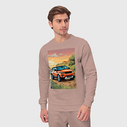 Костюм хлопковый мужской Land rover evoque, цвет: пыльно-розовый — фото 2