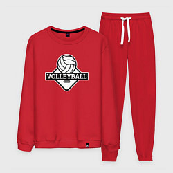 Костюм хлопковый мужской Volleyball club, цвет: красный