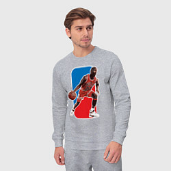 Костюм хлопковый мужской Jordan play, цвет: меланж — фото 2