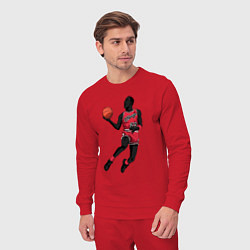 Костюм хлопковый мужской Retro Jordan, цвет: красный — фото 2