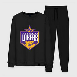 Костюм хлопковый мужской Los Angelas Lakers star, цвет: черный