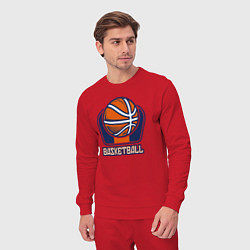 Костюм хлопковый мужской Style basketball, цвет: красный — фото 2