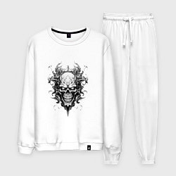 Костюм хлопковый мужской Демонический черепок, цвет: белый