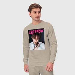 Костюм хлопковый мужской Lee Know Rock Star Stray Kids, цвет: миндальный — фото 2