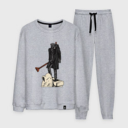 Костюм хлопковый мужской Камерамен победил скибиди туалет, цвет: меланж