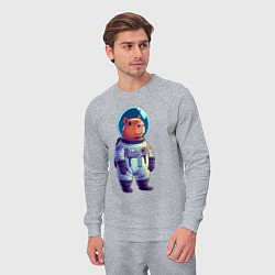 Костюм хлопковый мужской Капибара бравый космонавт, цвет: меланж — фото 2