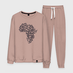 Костюм хлопковый мужской Africa vibe, цвет: пыльно-розовый