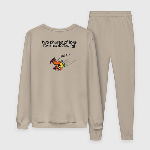 Мужской костюм Две фазы любви к сноуборду / Миндальный – фото 2