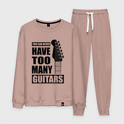 Костюм хлопковый мужской Не может быть много гитар, цвет: пыльно-розовый