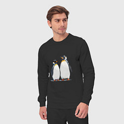 Костюм хлопковый мужской Друзья-пингвины, цвет: черный — фото 2