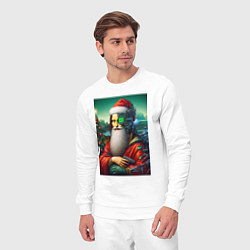 Костюм хлопковый мужской Mona Lisa in Santa costume - cyberpunk, цвет: белый — фото 2