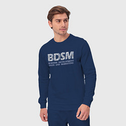 Костюм хлопковый мужской BDSM - business development sales and marketing, цвет: тёмно-синий — фото 2