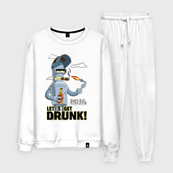 Костюм хлопковый мужской К черту работу - давайте выпьем, цвет: белый