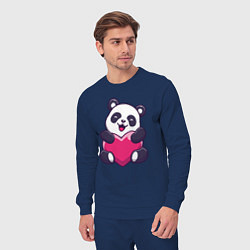 Костюм хлопковый мужской Сердце панды, цвет: тёмно-синий — фото 2