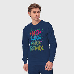 Костюм хлопковый мужской No like no remix, цвет: тёмно-синий — фото 2