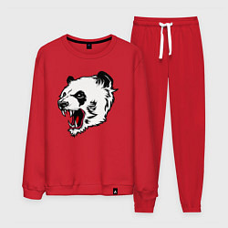 Костюм хлопковый мужской Оскал панды, цвет: красный