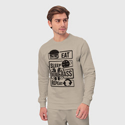 Костюм хлопковый мужской Есть спать драм-н-бейс, цвет: миндальный — фото 2