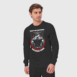 Костюм хлопковый мужской Dont use machines become one quote, цвет: черный — фото 2