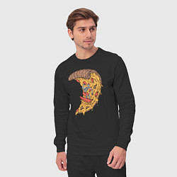 Костюм хлопковый мужской Пицца серфер, цвет: черный — фото 2