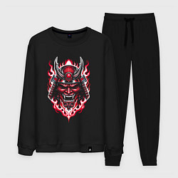 Костюм хлопковый мужской Samurai mask demon, цвет: черный