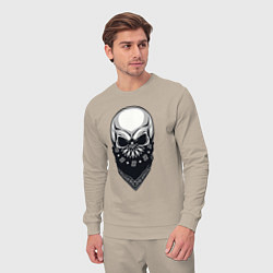 Костюм хлопковый мужской Gangster skull, цвет: миндальный — фото 2